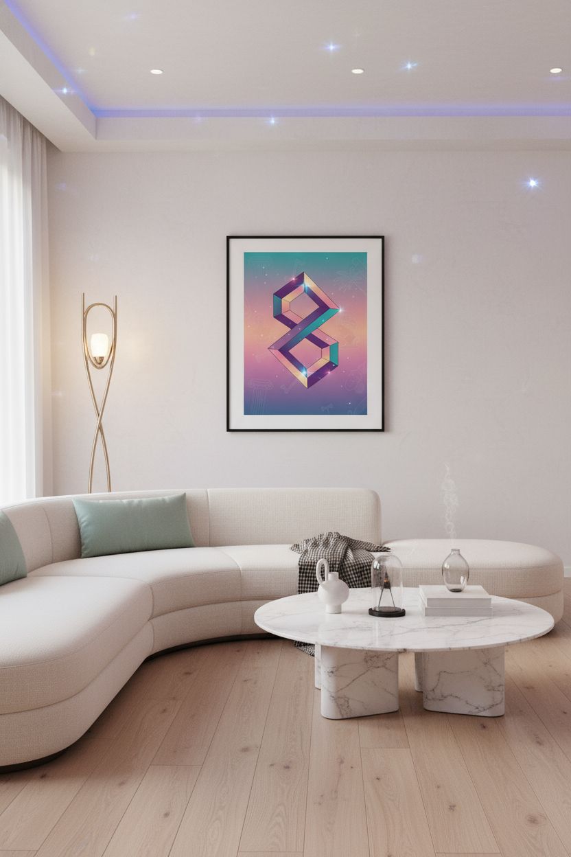 Dreamscape Geometric Reverie wall art room scene 3