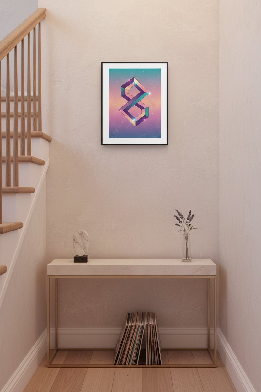 Dreamscape Geometric Reverie wall art room scene 6