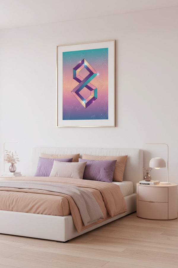 Dreamscape Geometric Reverie wall art room scene 8
