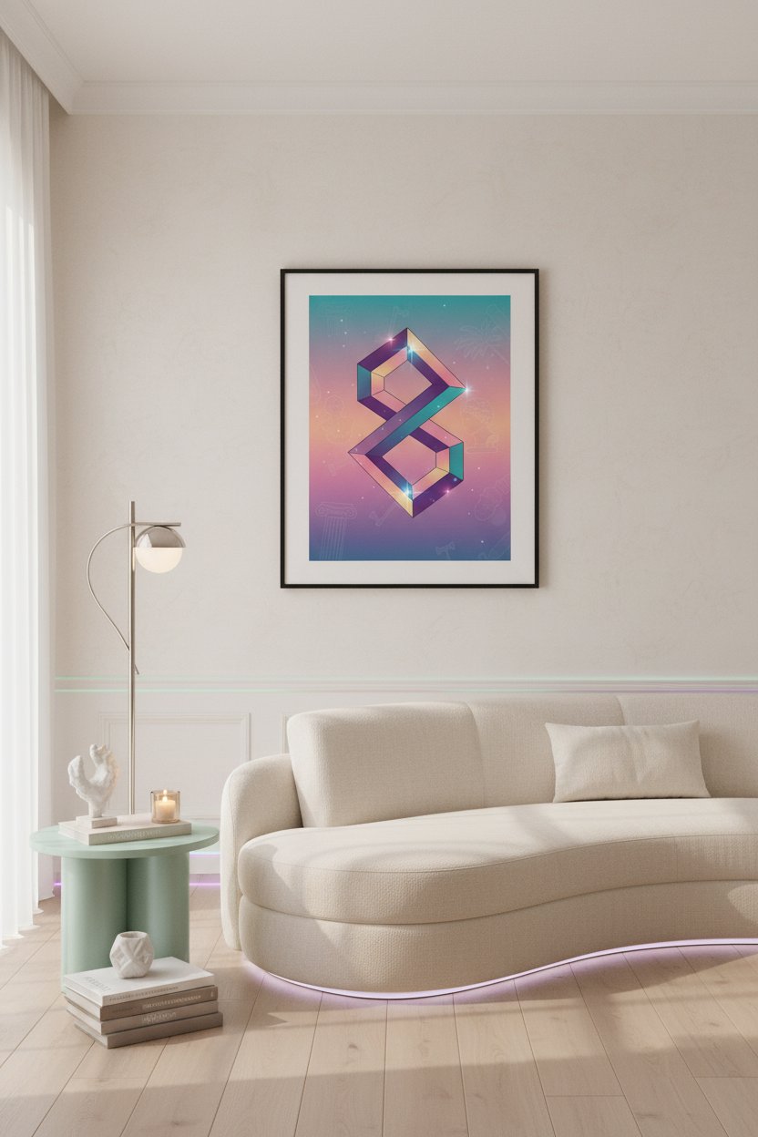 Dreamscape Geometric Reverie wall art room scene 9