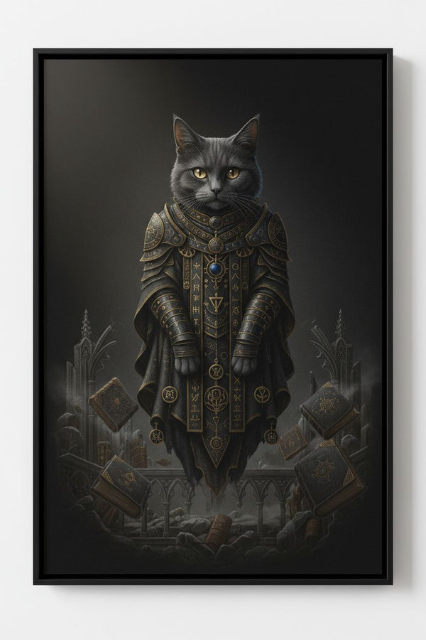 Ebon Oracle: Dark Academia Tarot Cat Wall Art main artwork
