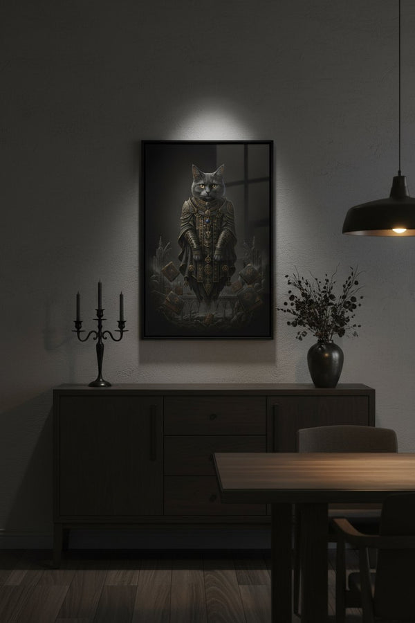 Ebon Oracle: Dark Academia Tarot Cat Wall Art wall art room scene 10
