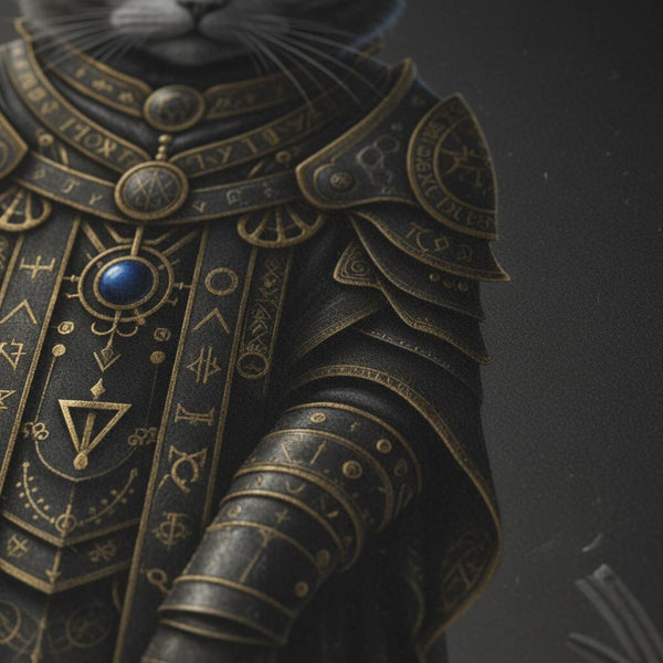 Ebon Oracle: Dark Academia Tarot Cat Wall Art detail close up 11