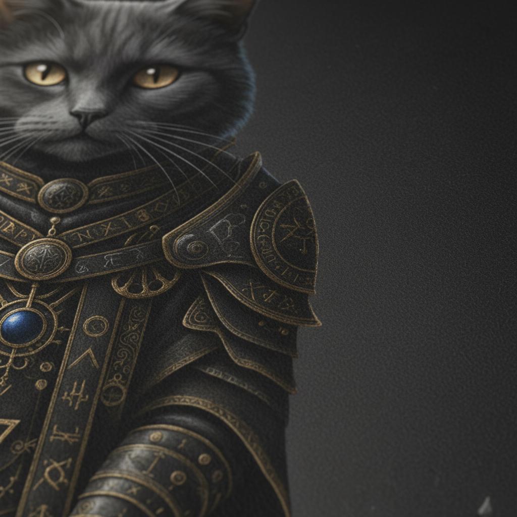Ebon Oracle: Dark Academia Tarot Cat Wall Art detail close up 12