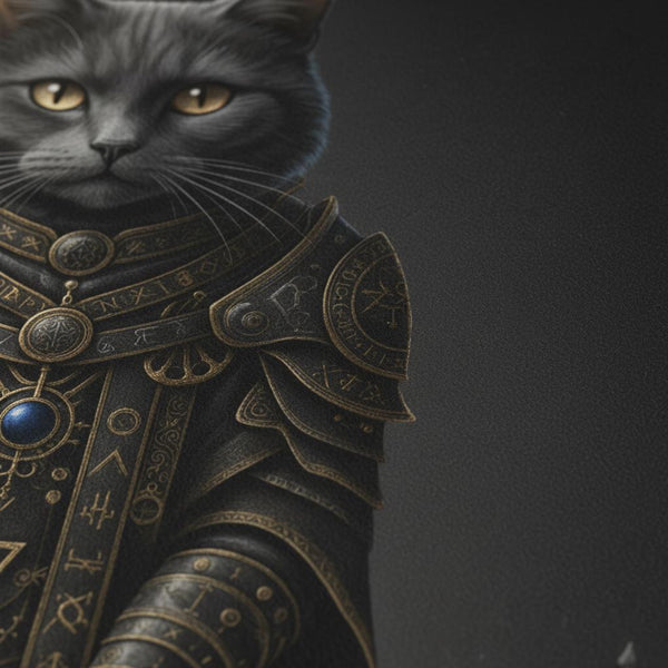 Ebon Oracle: Dark Academia Tarot Cat Wall Art detail close up 12