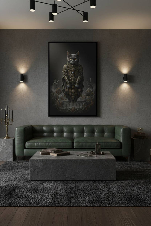 Ebon Oracle: Dark Academia Tarot Cat Wall Art wall art room scene 7