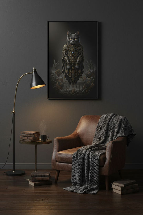Ebon Oracle: Dark Academia Tarot Cat Wall Art wall art room scene 8