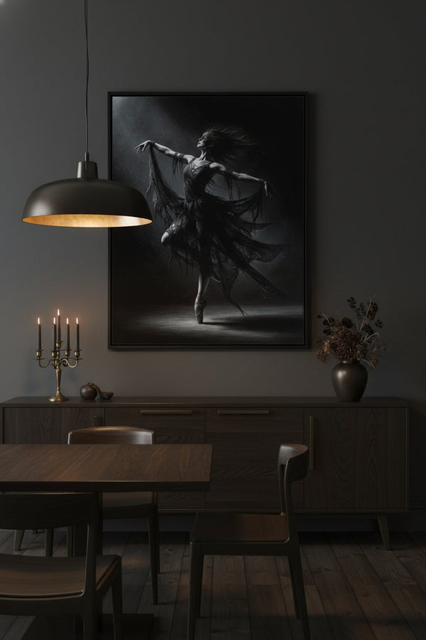Eclipsed Aria: Gothic Ballerina Museum-Quality Art Print wall art room scene 10