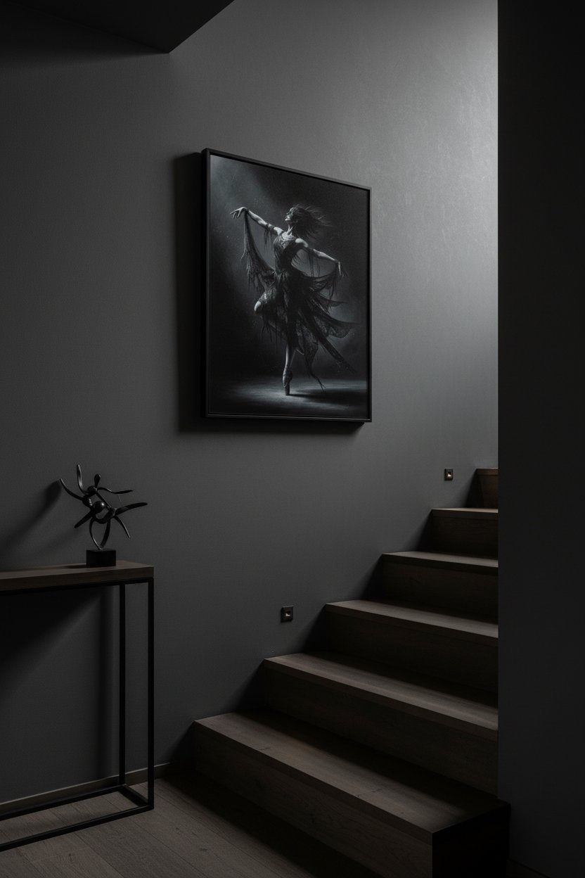 Eclipsed Aria: Gothic Ballerina Museum-Quality Art Print wall art room scene 4