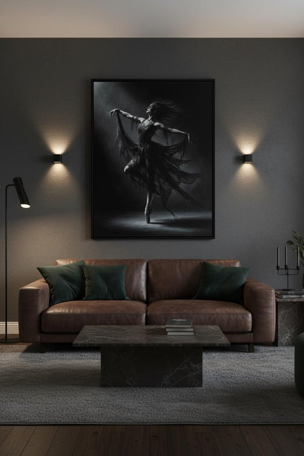 Eclipsed Aria: Gothic Ballerina Museum-Quality Art Print wall art room scene 7