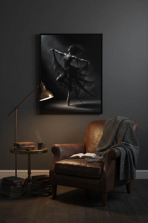 Eclipsed Aria: Gothic Ballerina Museum-Quality Art Print wall art room scene 8