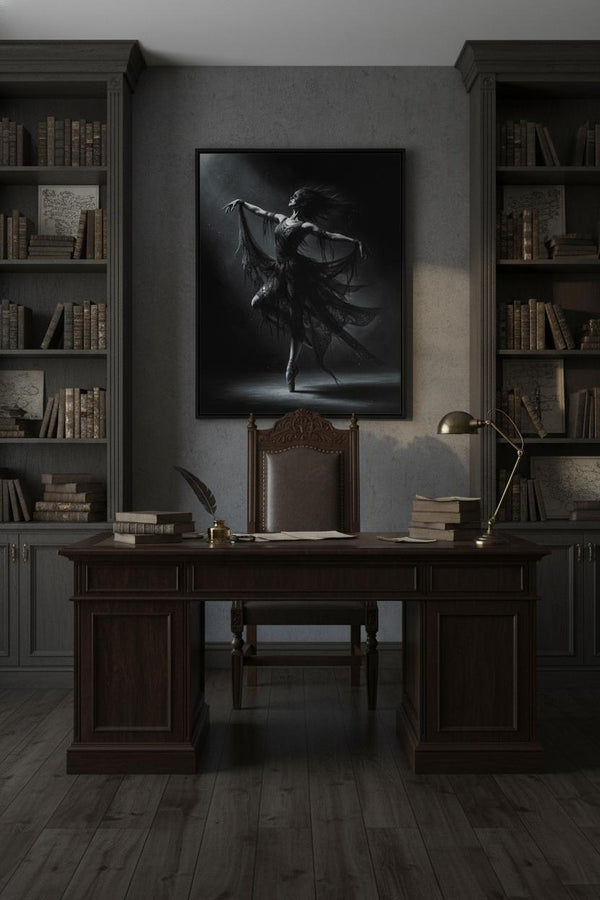 Eclipsed Aria: Gothic Ballerina Museum-Quality Art Print wall art room scene 9