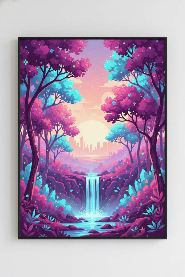 Enchanted Forest Dawn: A Vaporwave Dreamscape main artwork