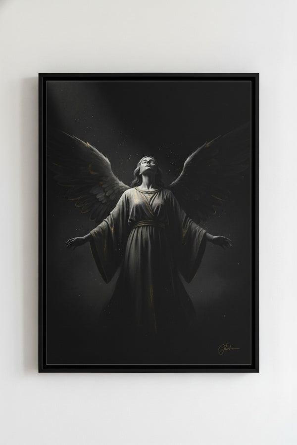 Enigmatic Embrace Dark Angel Fine Art Print main artwork