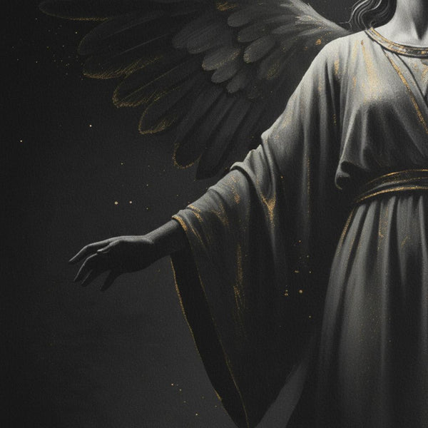 Enigmatic Embrace Dark Angel Fine Art Print detail close up 11