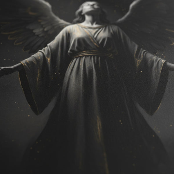 Enigmatic Embrace Dark Angel Fine Art Print detail close up 12