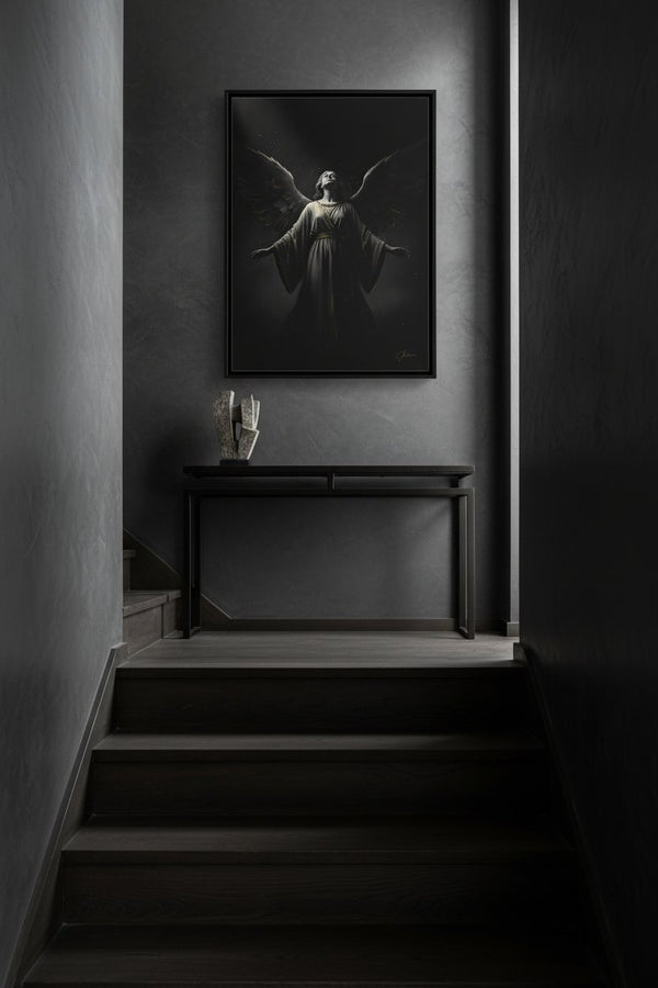 Enigmatic Embrace Dark Angel Fine Art Print wall art room scene 8
