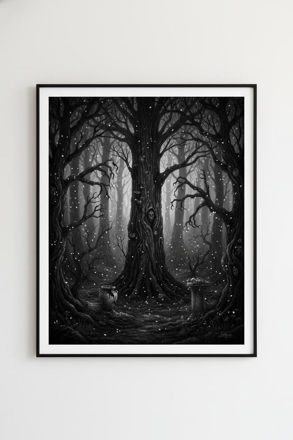 Ethereal Darkwood: Contemplative Fine Art Print main artwork