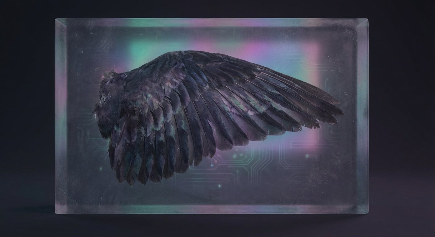 Ethereal Wing Fragment Obsidian Wall Art