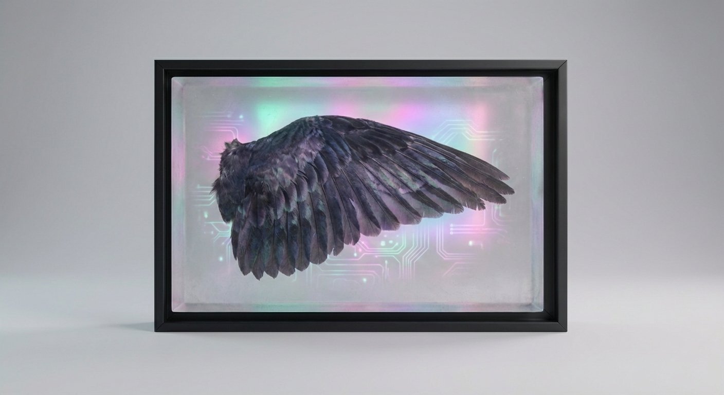 Ethereal Wing Fragment Obsidian Wall Art