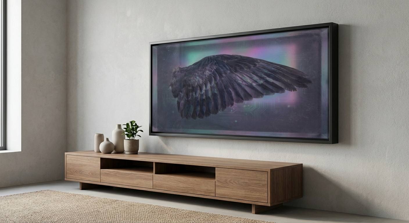 Ethereal Wing Fragment Obsidian Wall Art