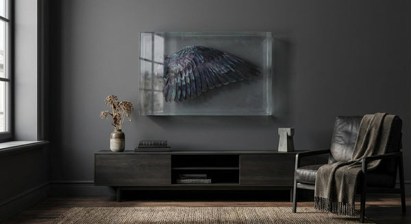 Ethereal Wing Fragment Obsidian Wall Art