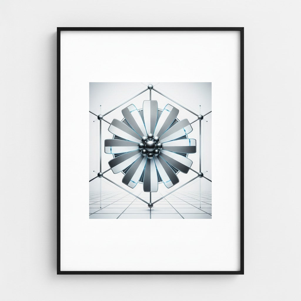 Geometric Daisy Modernist Art Print main artwork