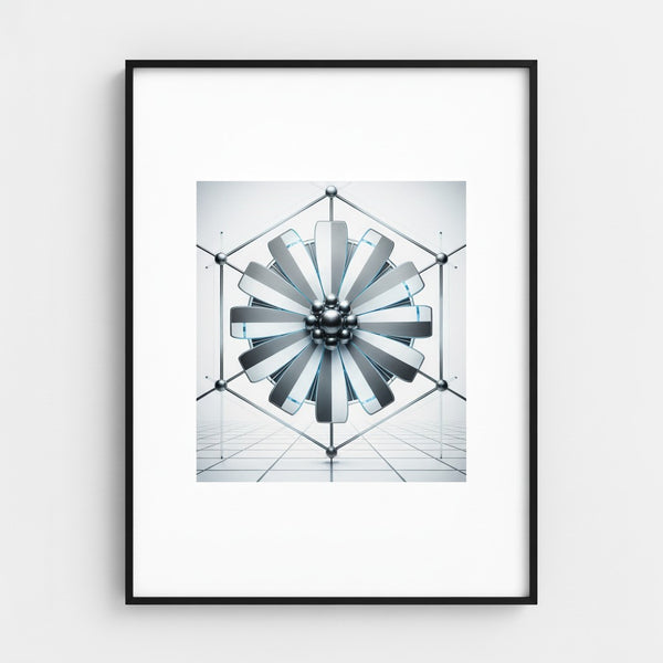 Geometric Daisy Modernist Art Print main artwork