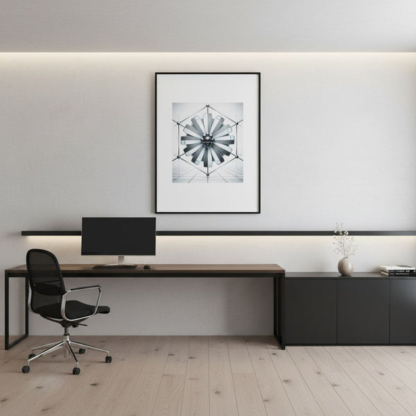 Geometric Daisy Modernist Art Print wall art room scene 7