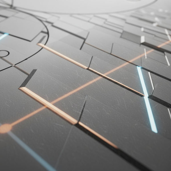 Geometric Guitar Study: Minimal Tech Line Art Print detail close up 12