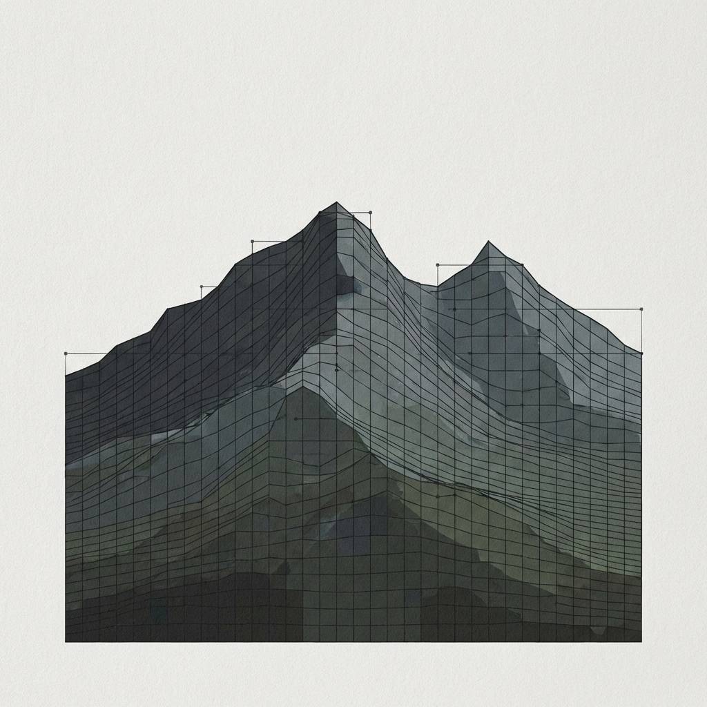 Matrixed Mountain Silhouette Structural Study