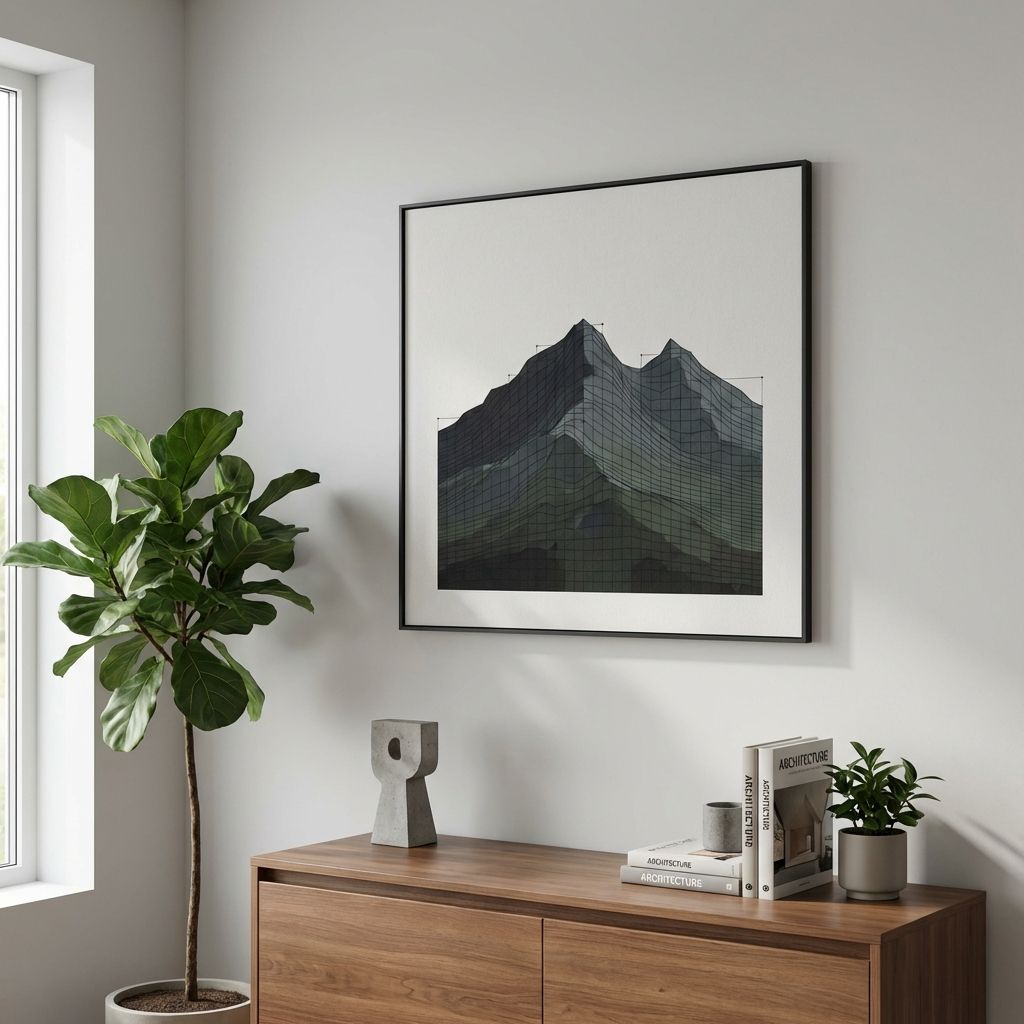 Matrixed Mountain Silhouette Structural Study – NullSigna ART