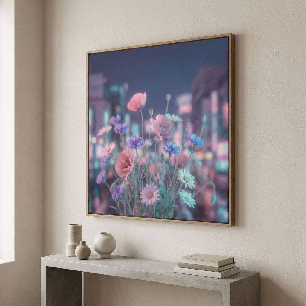 Midnight Wildflowers in Diffused Urban Haze