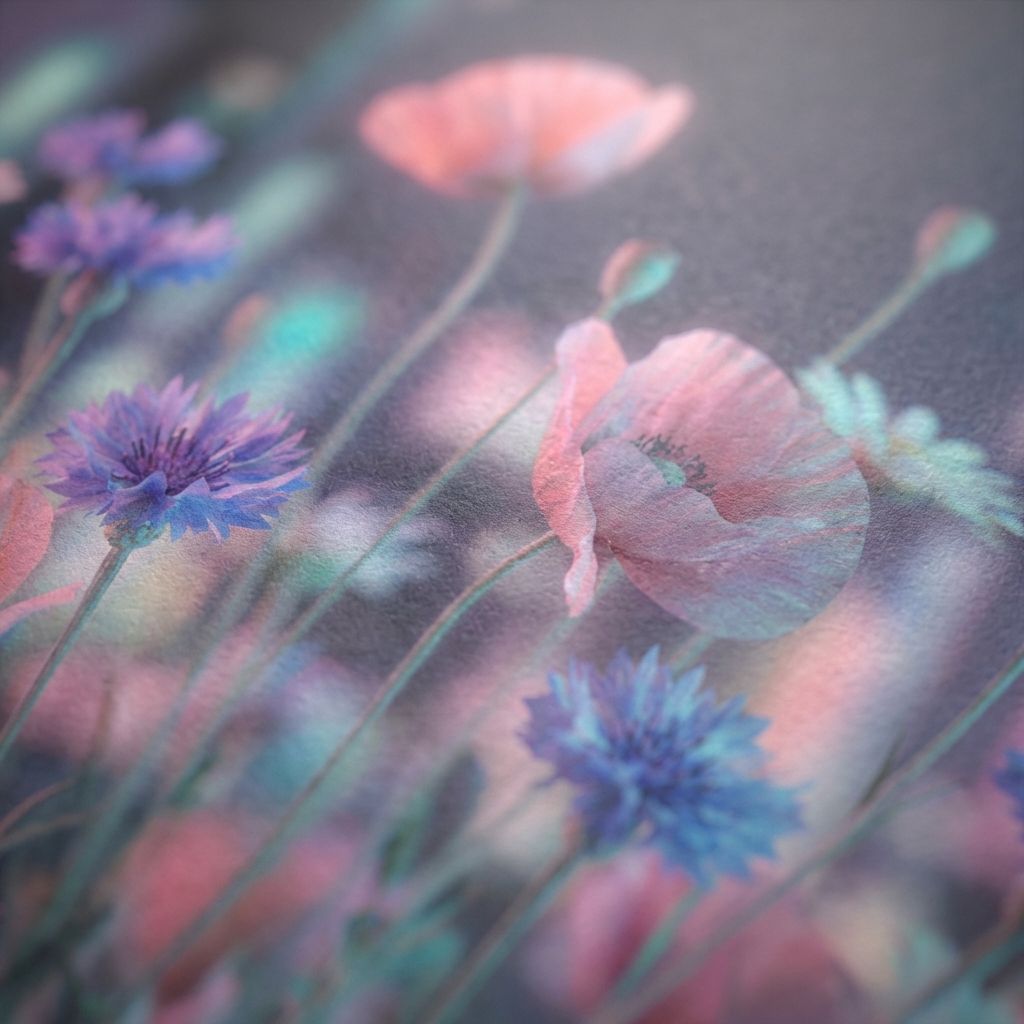 Midnight Wildflowers in Diffused Urban Haze