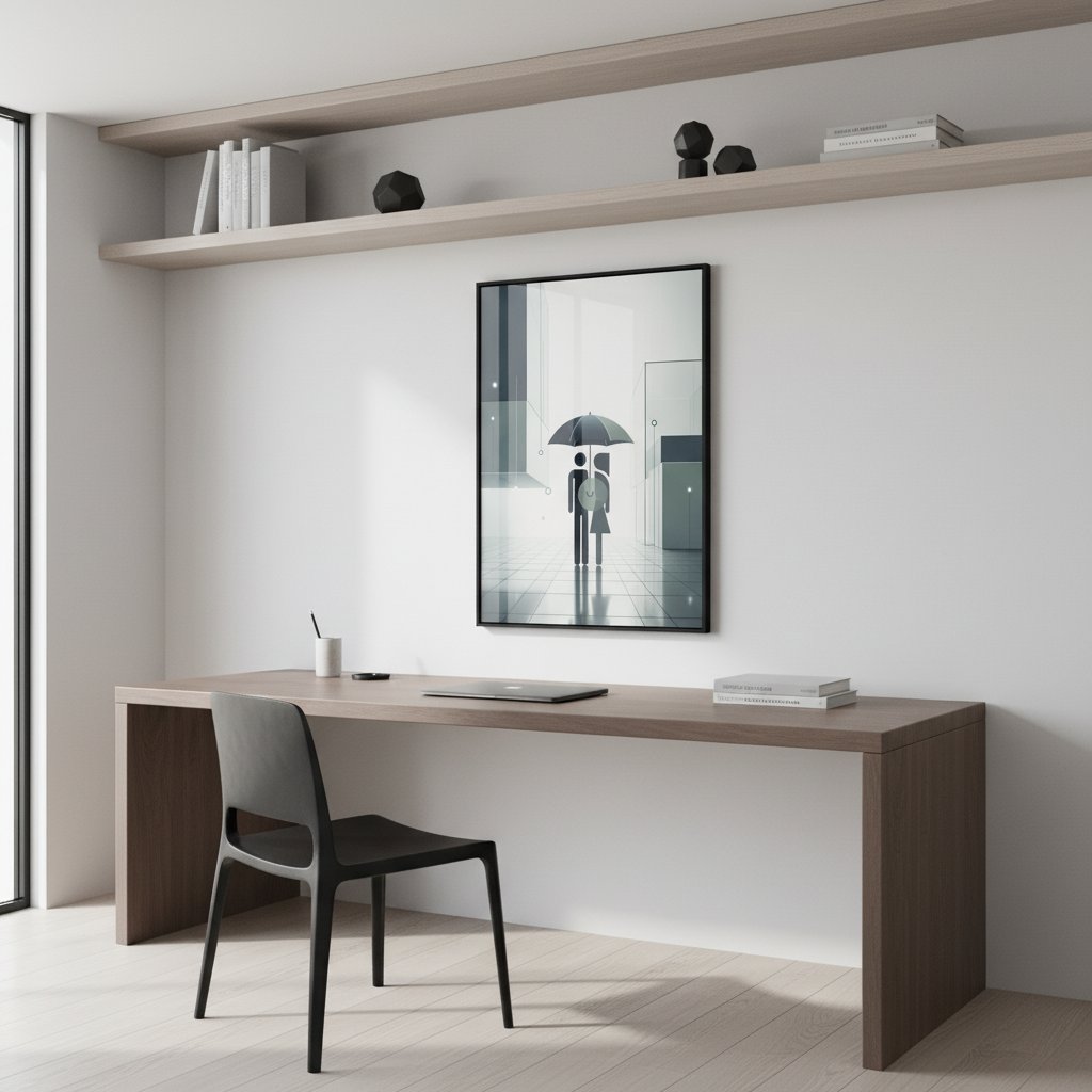 Monochrome Embrace: Modern Minimalist Couple Art wall art room scene 5