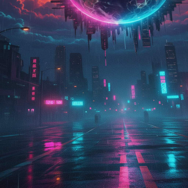 Neon Horizon: Cyberpunk Earth Gaze detail close up 11