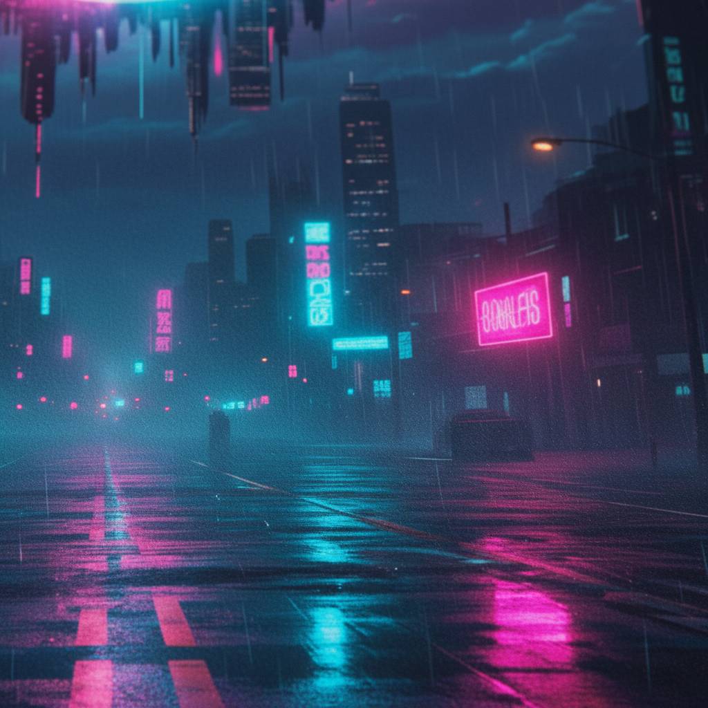 Neon Horizon: Cyberpunk Earth Gaze detail close up 12
