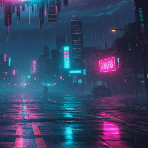 Neon Horizon: Cyberpunk Earth Gaze detail close up 12