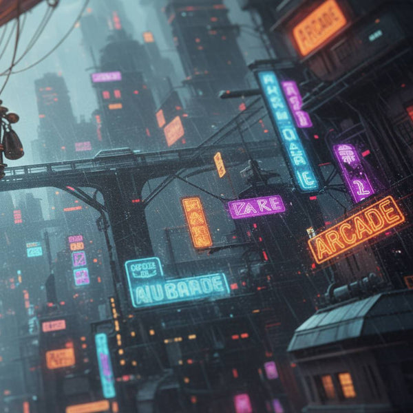 Neon Rain Metropolis: Steampunk Airship Fine Art detail close up 11