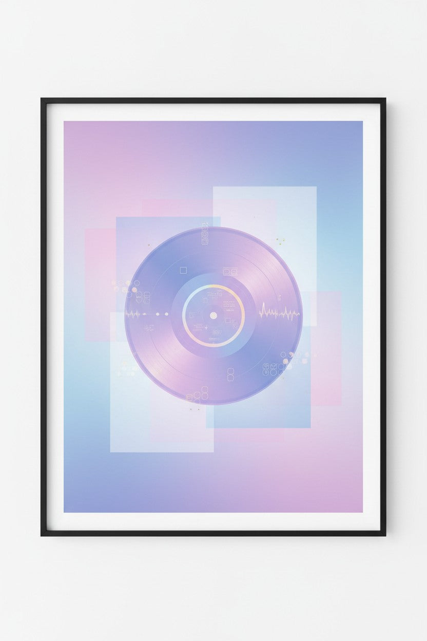 Neon Vinyl Reverie Fine Art Print main artwork