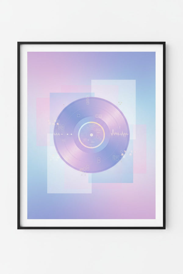 Neon Vinyl Reverie Fine Art Print main artwork