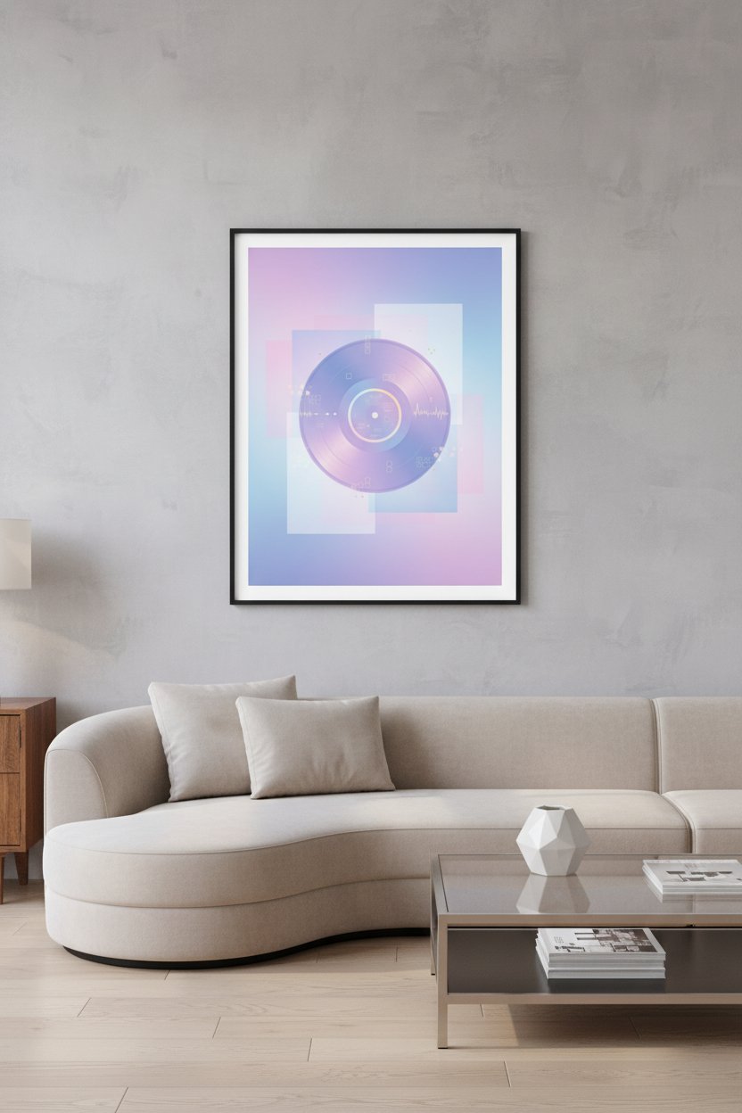 Neon Vinyl Reverie Fine Art Print wall art room scene 3