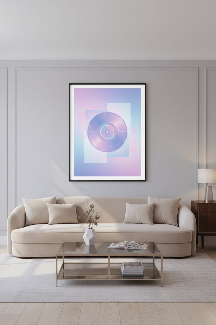 Neon Vinyl Reverie Fine Art Print wall art room scene 8
