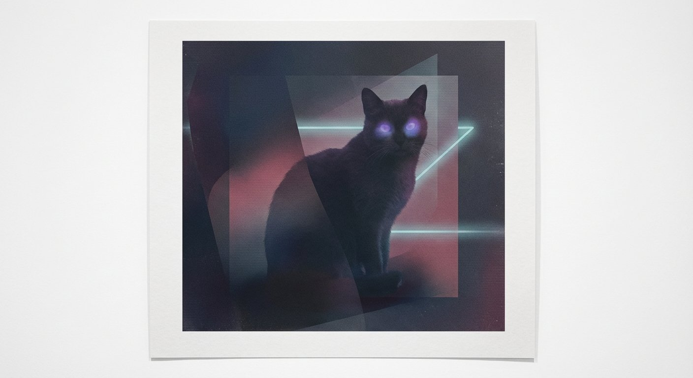 NullSigna Midnight Sentinel Shadowed Cat Art