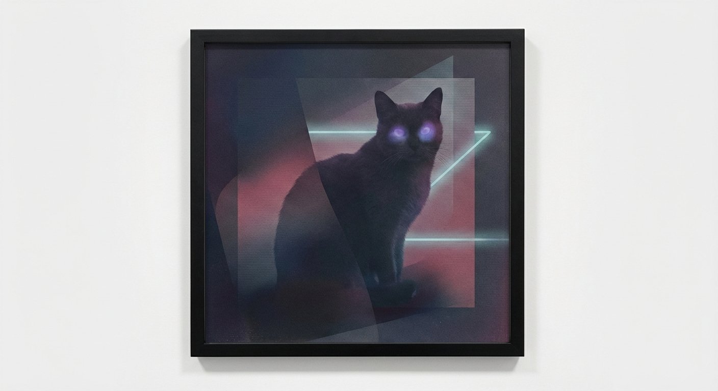 NullSigna Midnight Sentinel Shadowed Cat Art