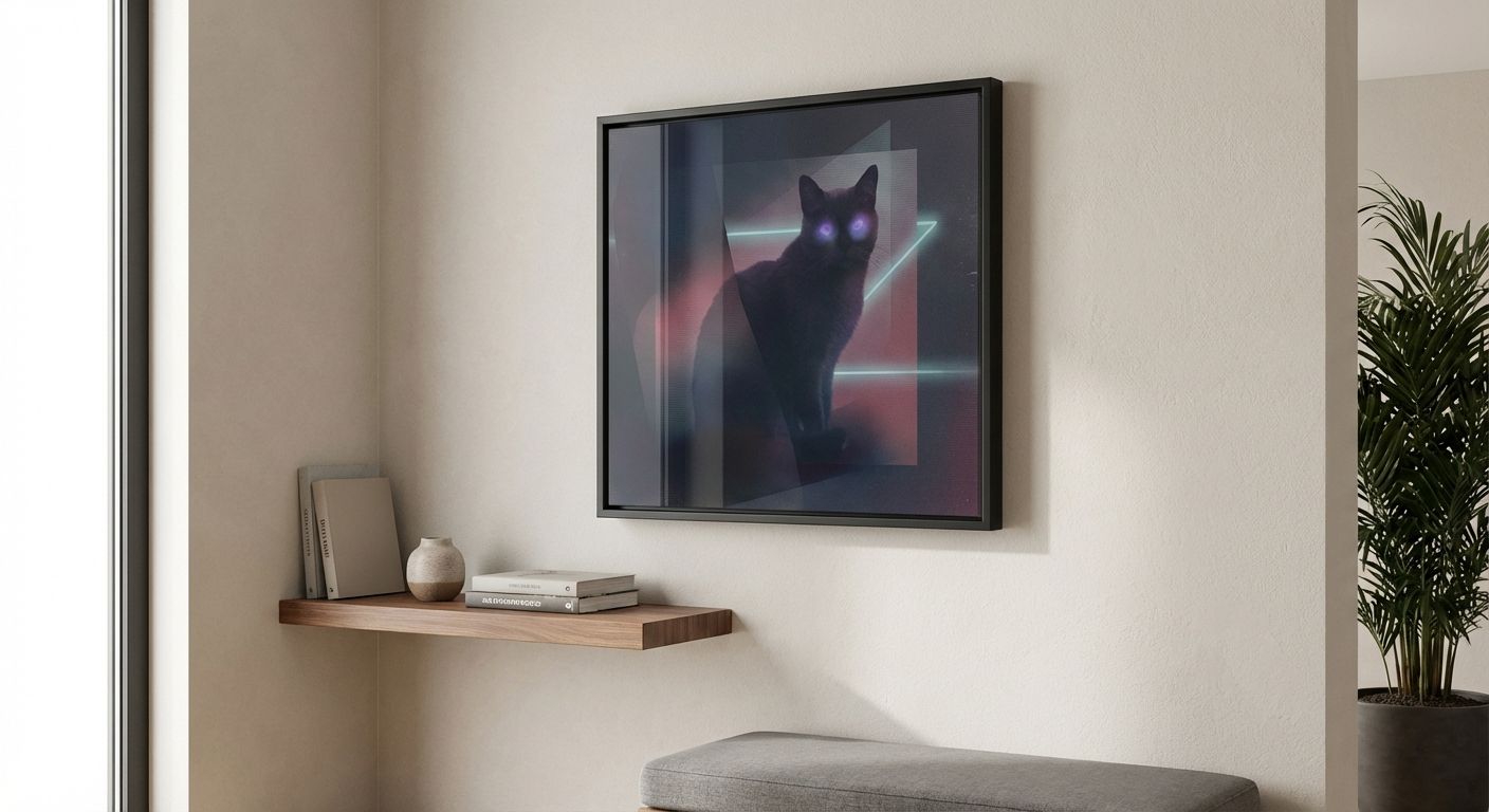NullSigna Midnight Sentinel Shadowed Cat Art