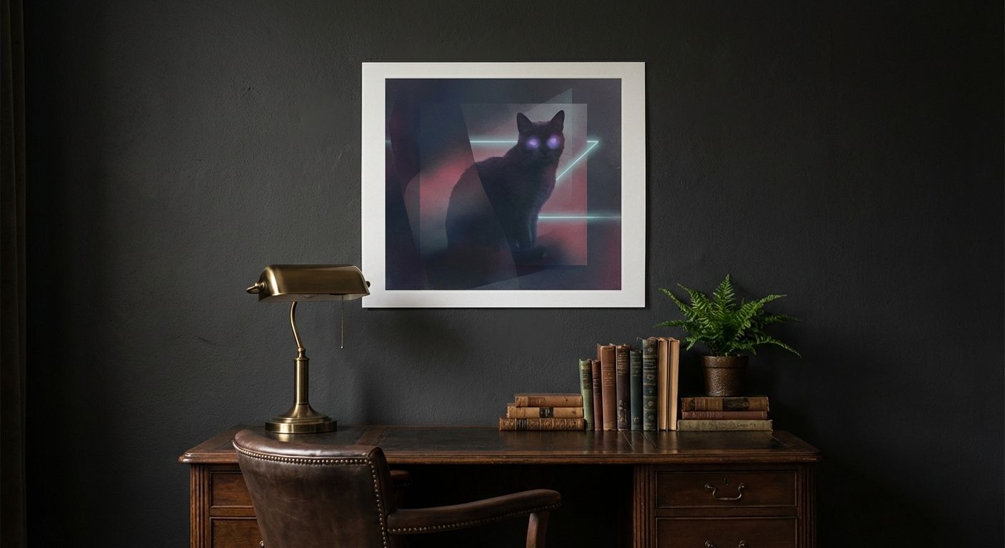 NullSigna Midnight Sentinel Shadowed Cat Art