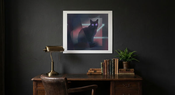 NullSigna Midnight Sentinel Shadowed Cat Art