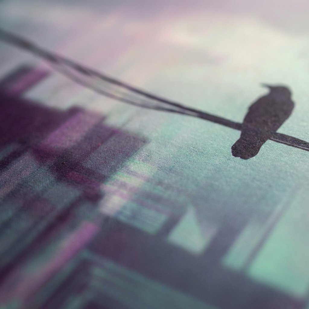 Obsidian Vigil Crow on a Wire