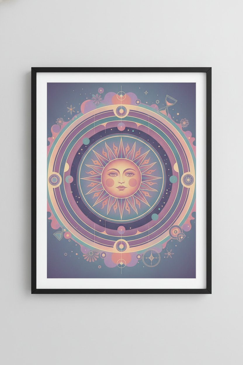 Pastel Sun Reverie: Faded Glow Art Print main artwork